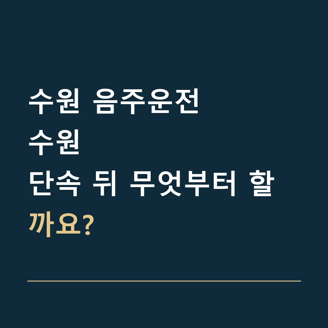 수원 음주운전 · 수원
단속 뒤 무엇부터 할까요?