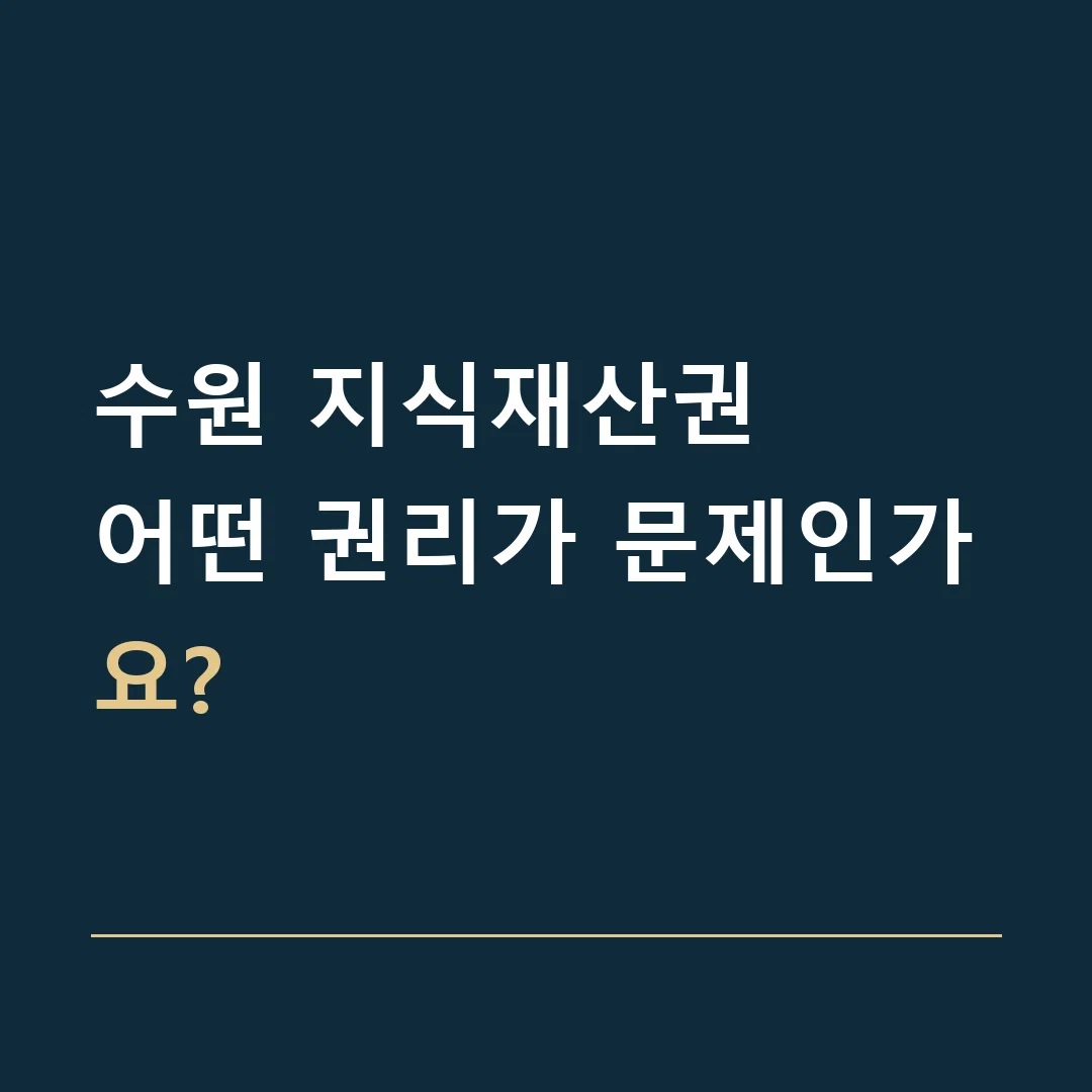 수원 지식재산권 · 어떤 권리가 문제인가요?