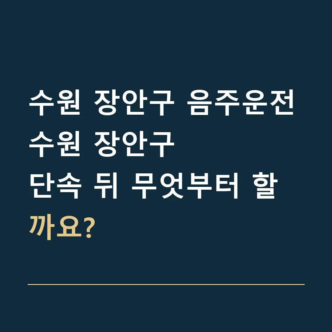 수원 장안구 음주운전 · 수원 장안구
단속 뒤 무엇부터 할까요?