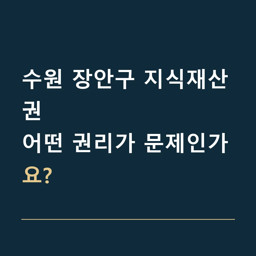 수원 장안구 지식재산권 · 어떤 권리가 문제인가요?