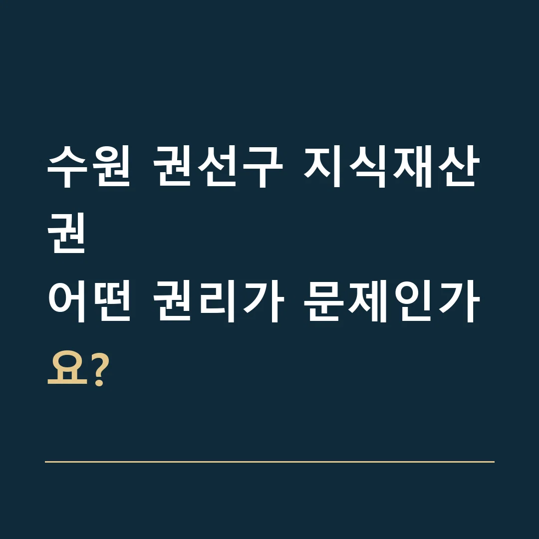 수원 권선구 지식재산권 · 어떤 권리가 문제인가요?