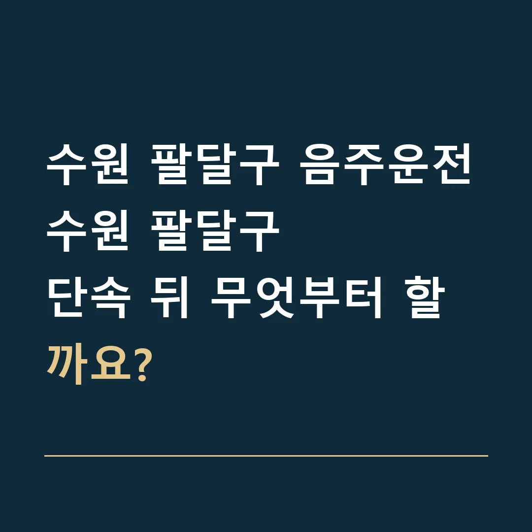 수원 팔달구 음주운전 · 수원 팔달구
단속 뒤 무엇부터 할까요?
