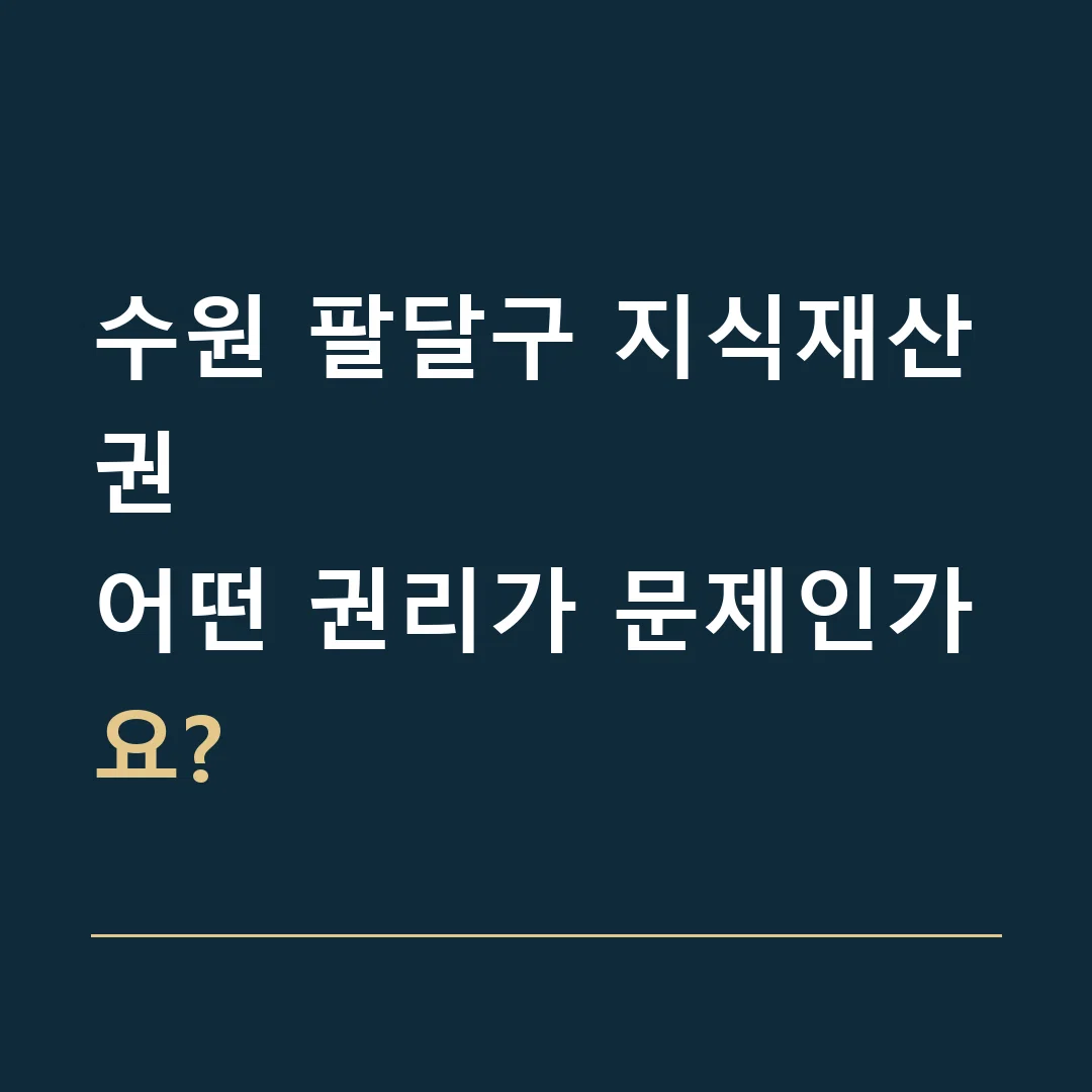 수원 팔달구 지식재산권 · 어떤 권리가 문제인가요?