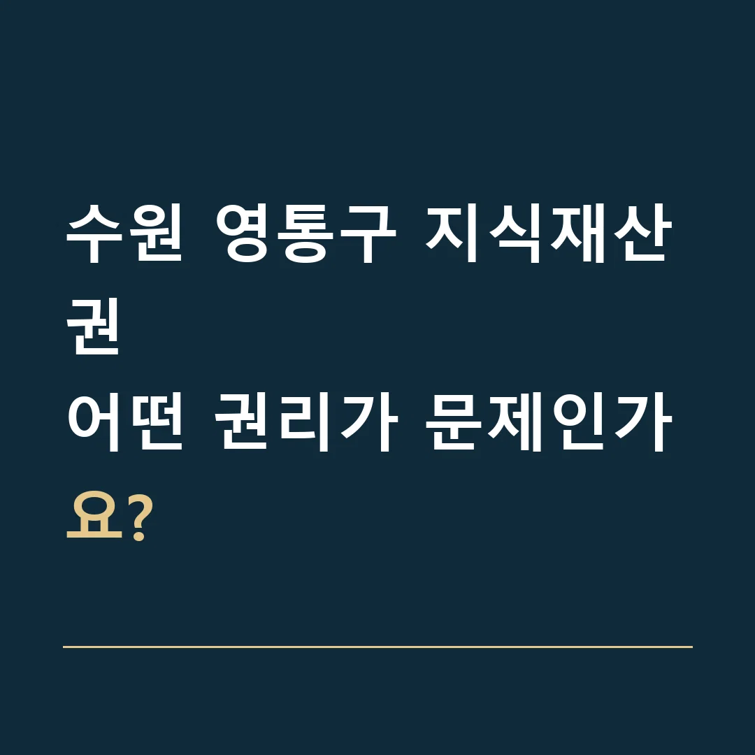 수원 영통구 지식재산권 · 어떤 권리가 문제인가요?