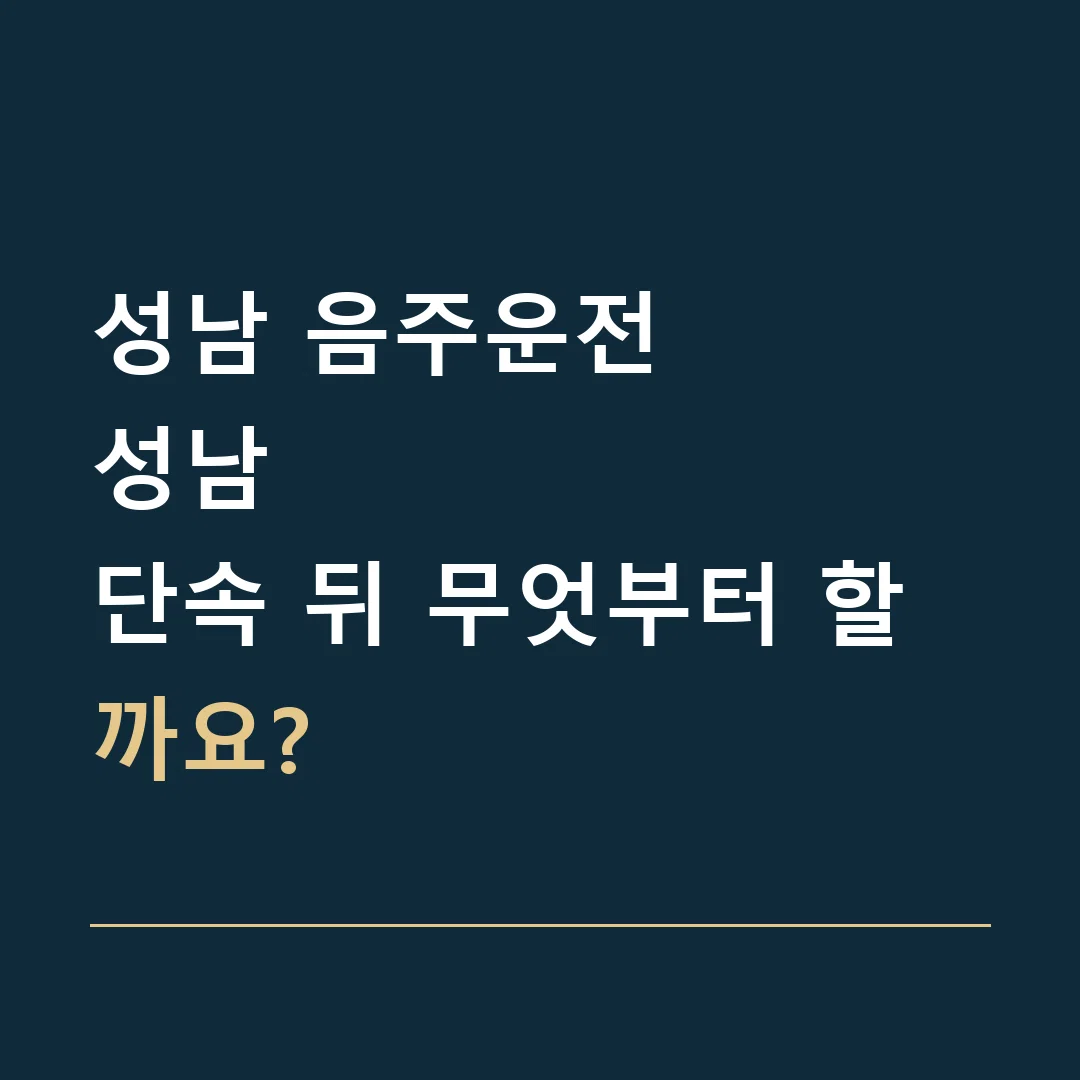 성남 음주운전 · 성남
단속 뒤 무엇부터 할까요?