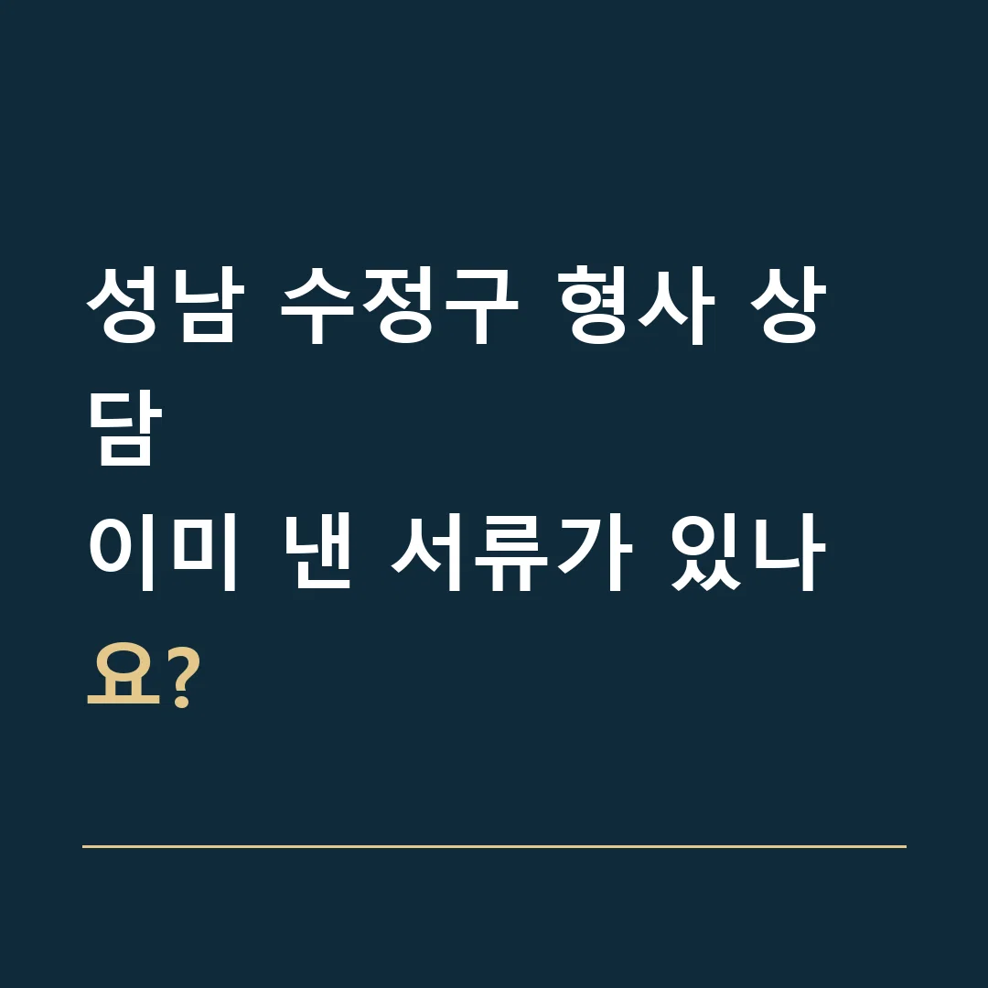 성남 수정구 형사 상담 · 이미 낸 서류가 있나요?