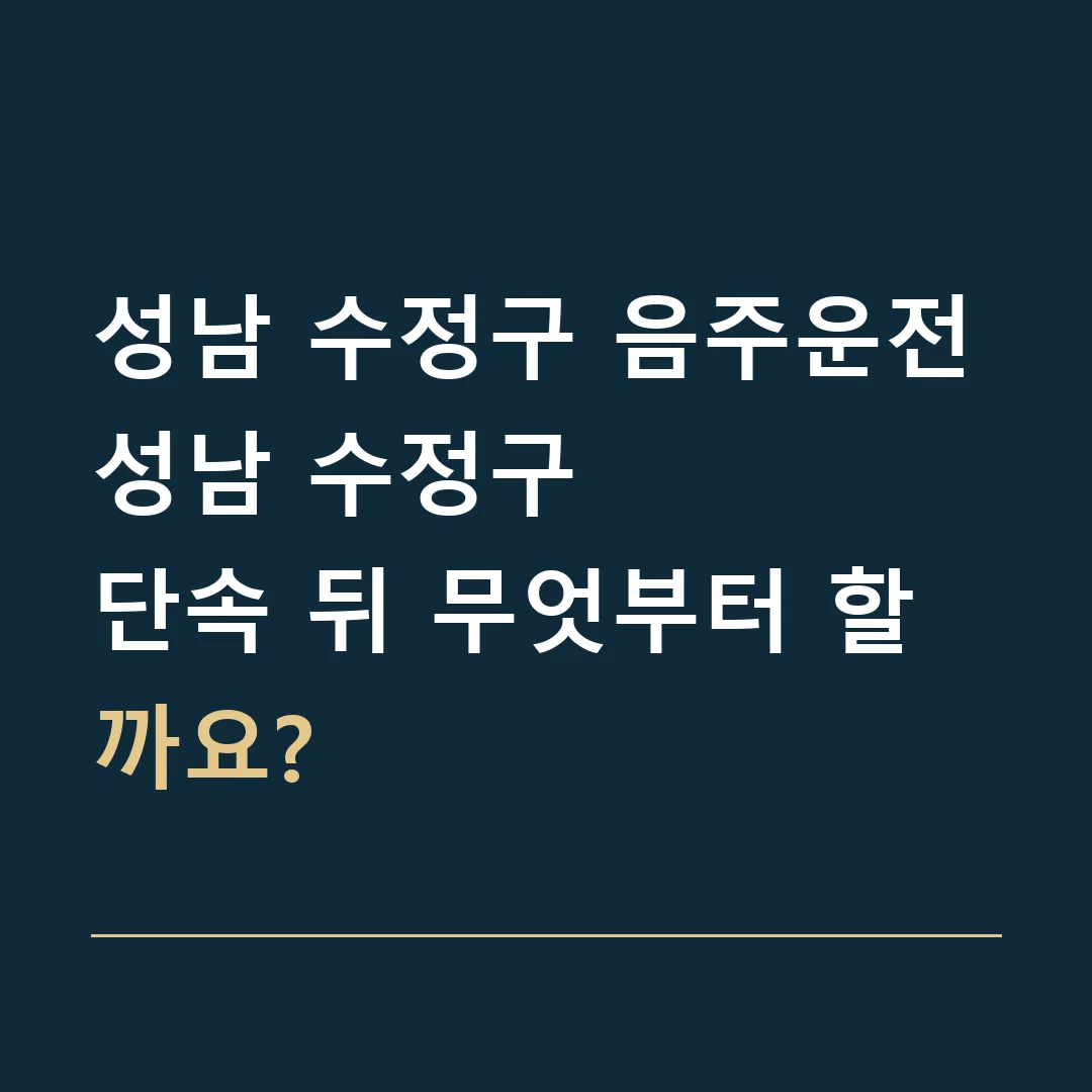 성남 수정구 음주운전 · 성남 수정구
단속 뒤 무엇부터 할까요?