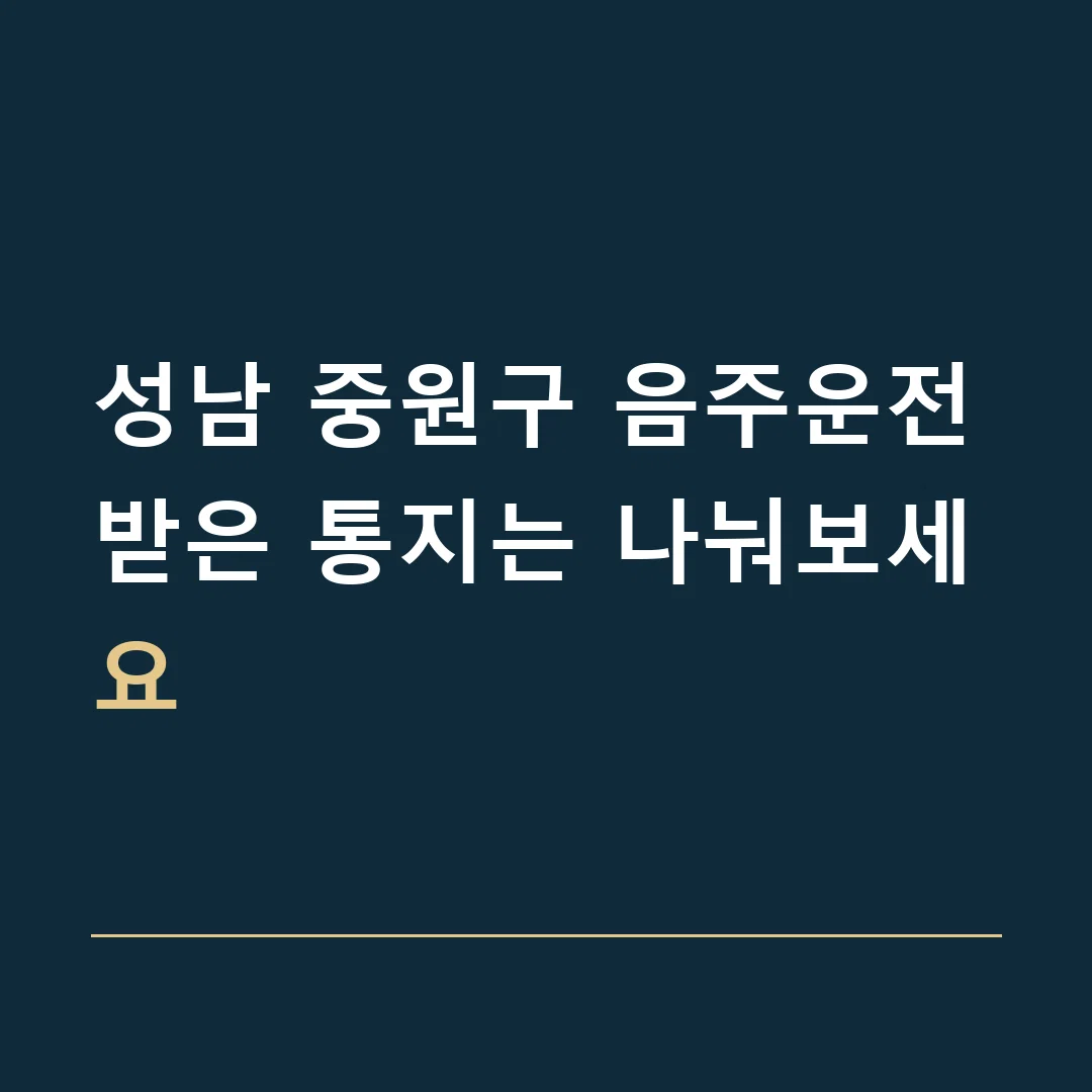 성남 중원구 음주운전 · 받은 통지는 나눠보세요