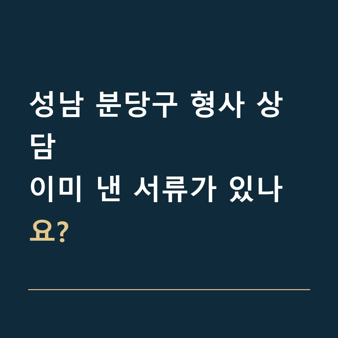 성남 분당구 형사 상담 · 이미 낸 서류가 있나요?