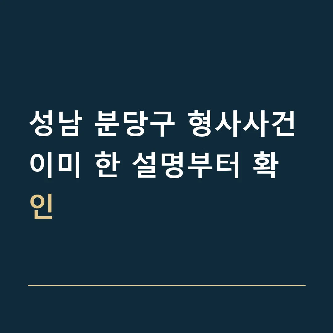 성남 분당구 형사사건 · 이미 한 설명부터 확인