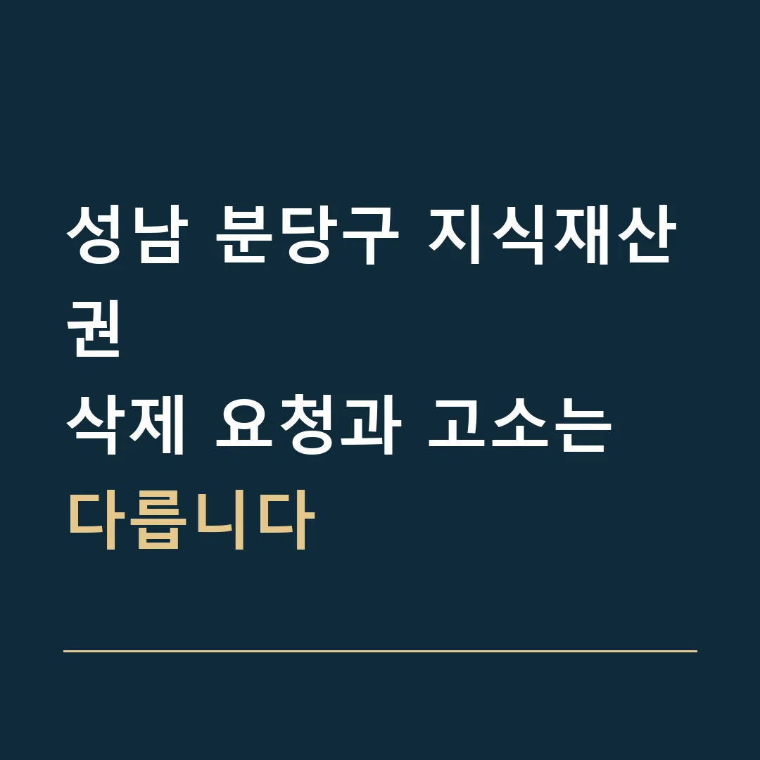 성남 분당구 지식재산권 · 삭제 요청과 고소는 다릅니다