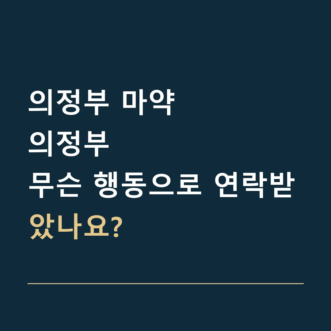 의정부 마약 · 의정부
무슨 행동으로 연락받았나요?