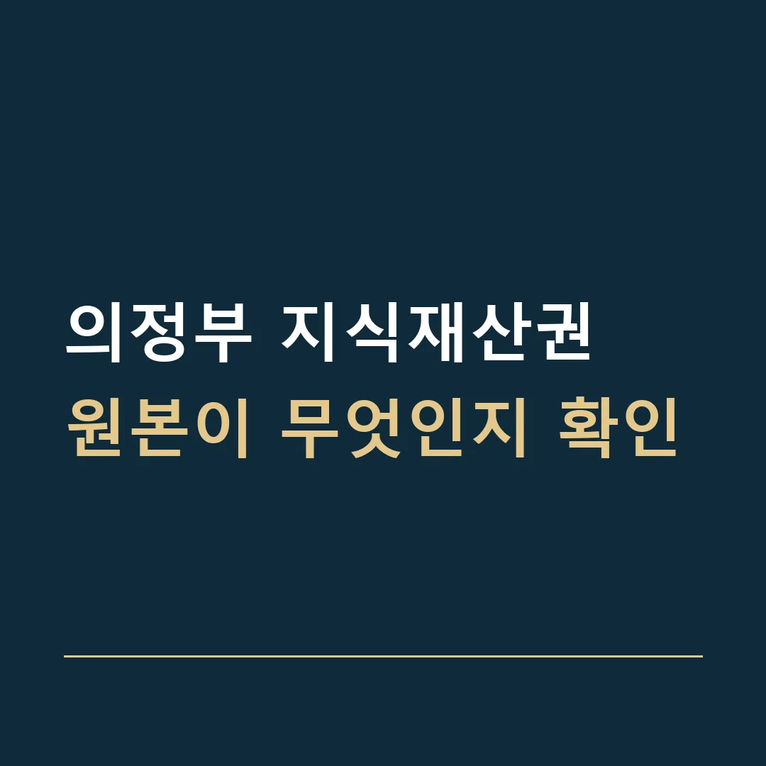 의정부 지식재산권 · 원본이 무엇인지 확인