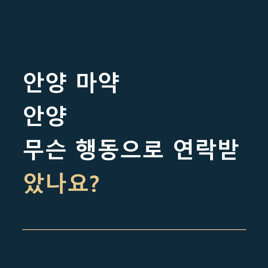안양 마약 · 안양
무슨 행동으로 연락받았나요?