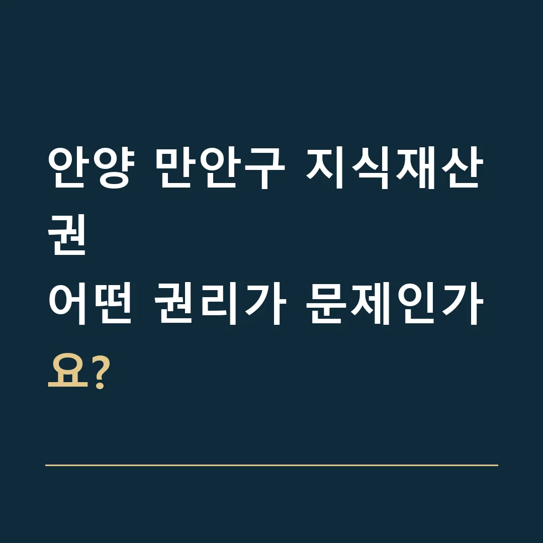 안양 만안구 지식재산권 · 어떤 권리가 문제인가요?