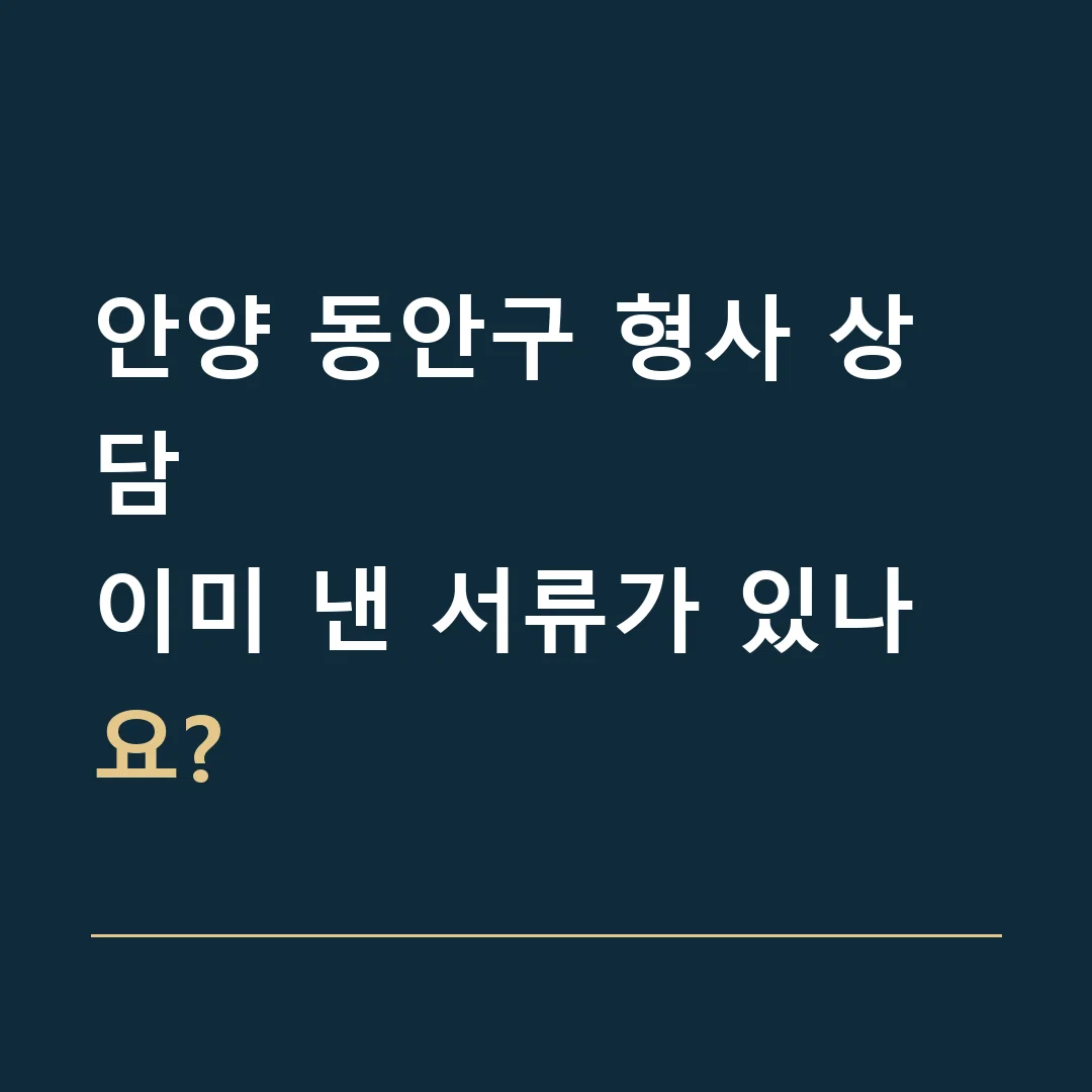 안양 동안구 형사 상담 · 이미 낸 서류가 있나요?