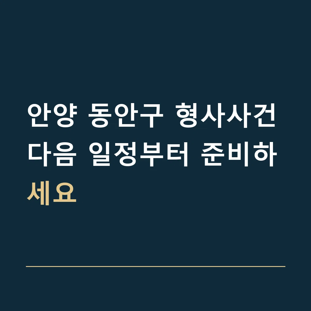 안양 동안구 형사사건 · 다음 일정부터 준비하세요