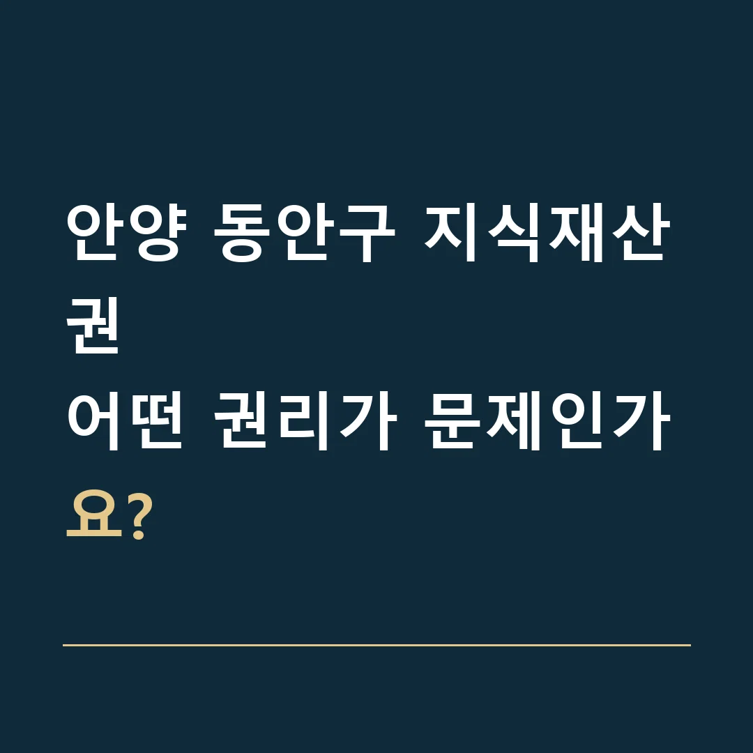 안양 동안구 지식재산권 · 어떤 권리가 문제인가요?