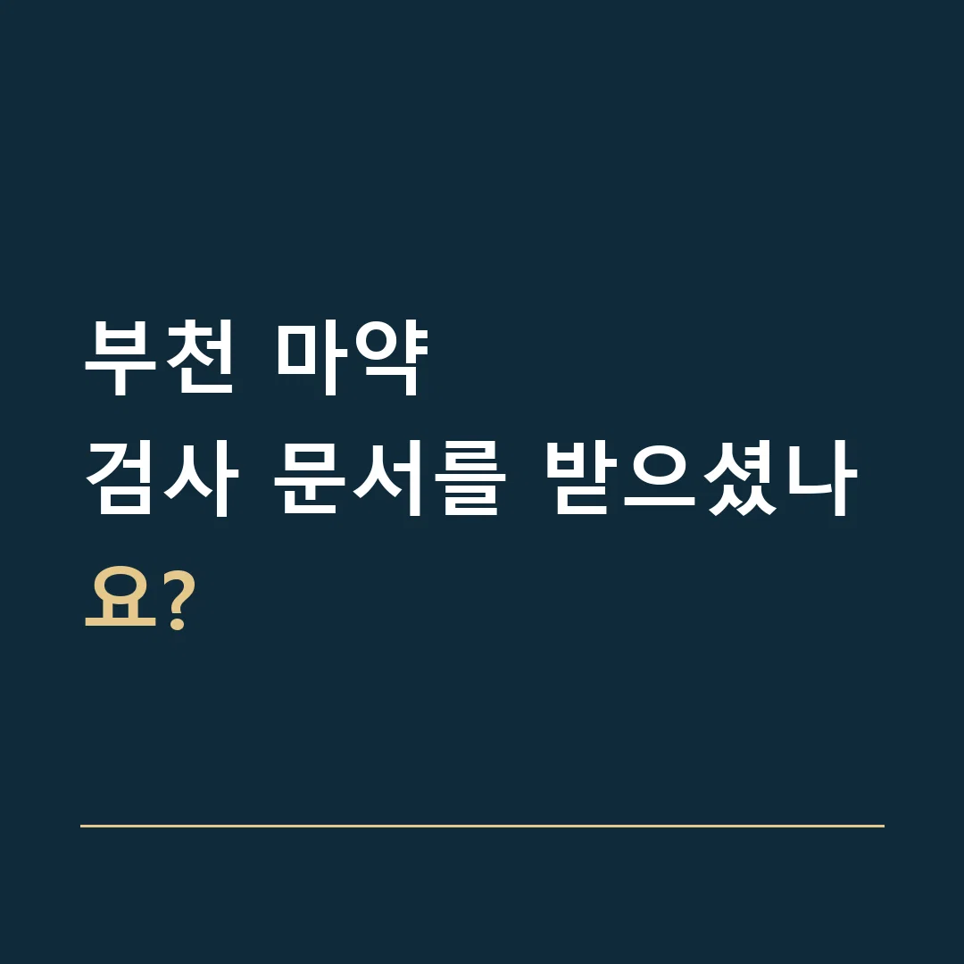 부천 마약 · 검사 문서를 받으셨나요?