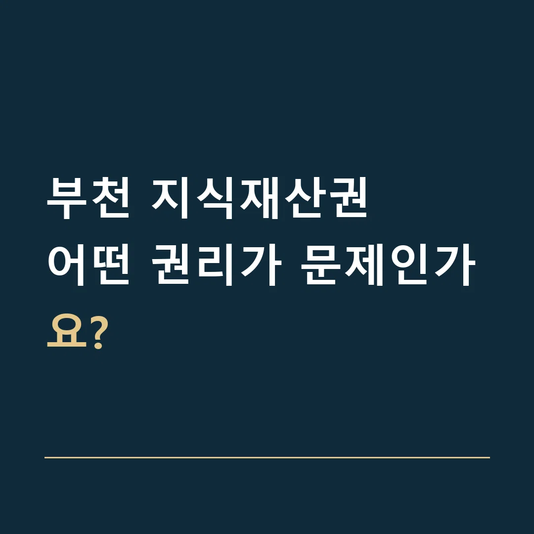 부천 지식재산권 · 어떤 권리가 문제인가요?