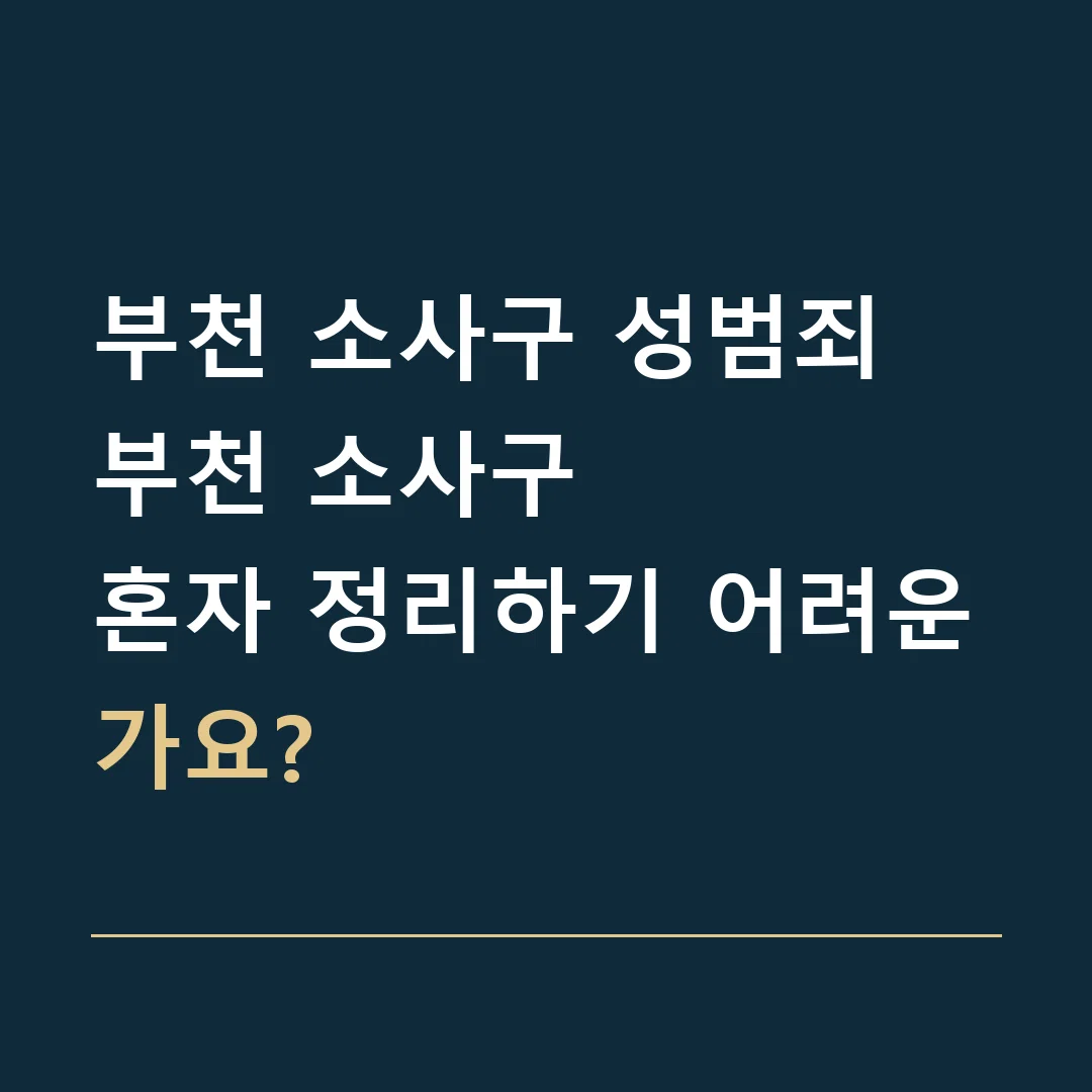 부천 소사구 성범죄 · 부천 소사구
혼자 정리하기 어려운가요?