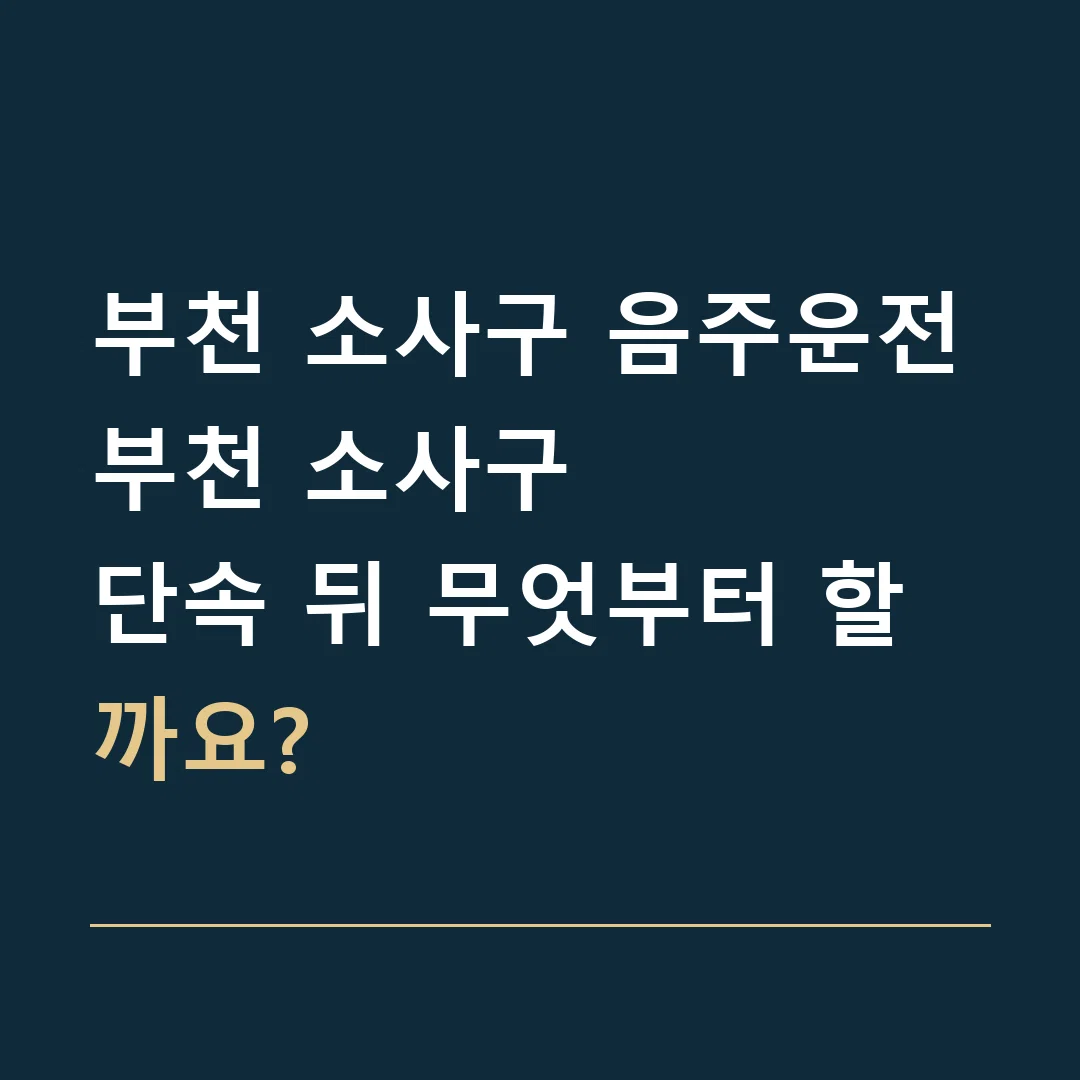 부천 소사구 음주운전 · 부천 소사구
단속 뒤 무엇부터 할까요?