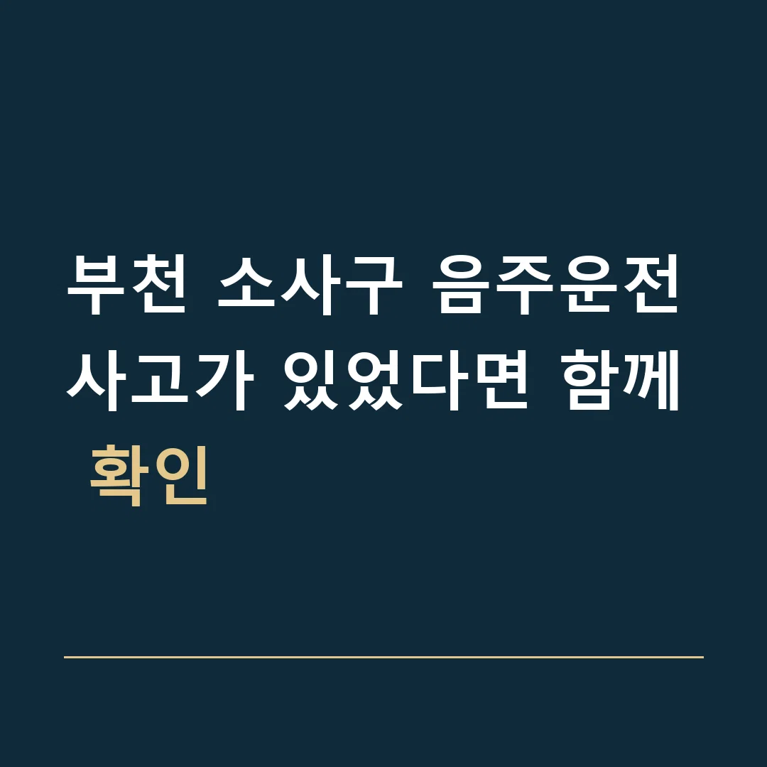 부천 소사구 음주운전 · 사고가 있었다면 함께 확인