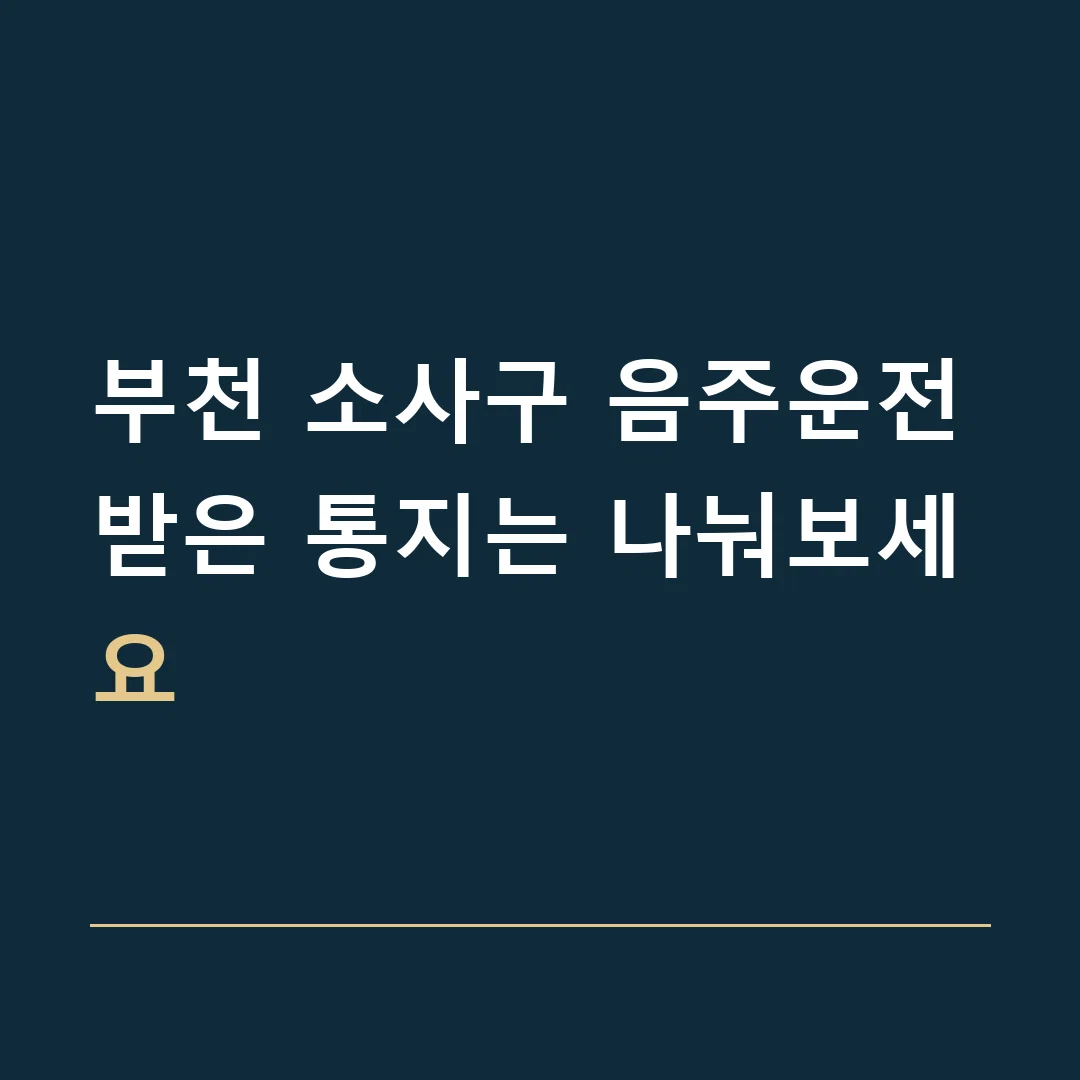 부천 소사구 음주운전 · 받은 통지는 나눠보세요