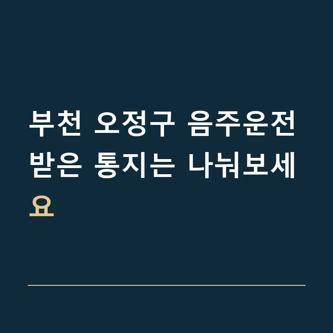 부천 오정구 음주운전 · 받은 통지는 나눠보세요