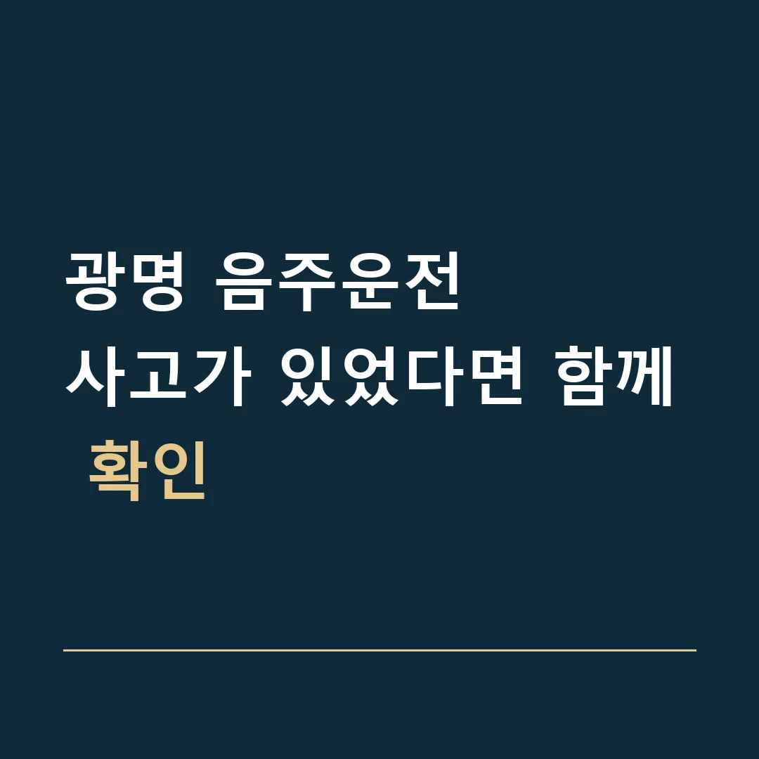 광명 음주운전 · 사고가 있었다면 함께 확인