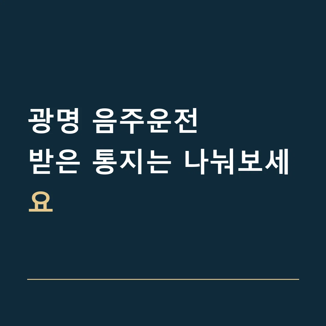광명 음주운전 · 받은 통지는 나눠보세요