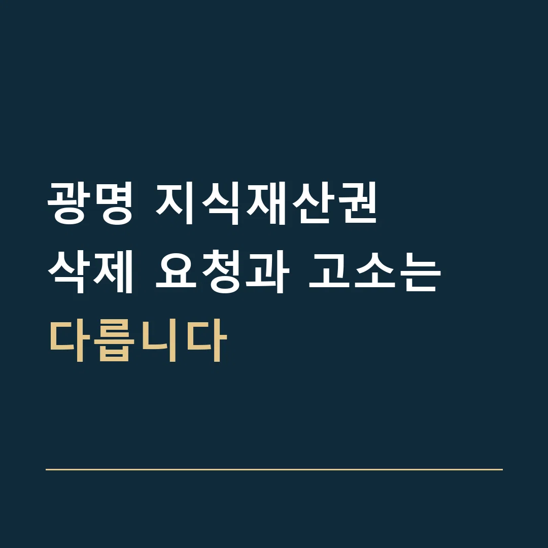 광명 지식재산권 · 삭제 요청과 고소는 다릅니다