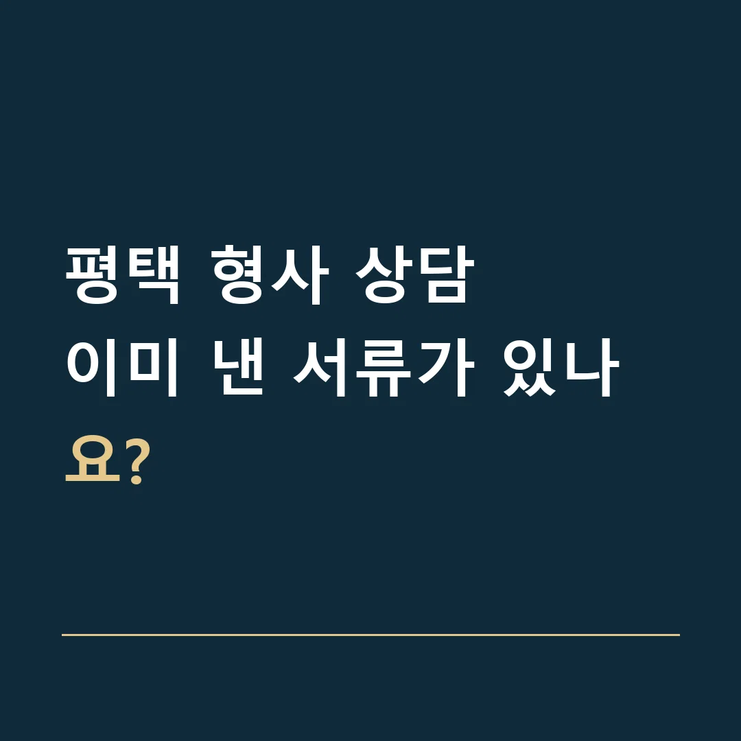 평택 형사 상담 · 이미 낸 서류가 있나요?