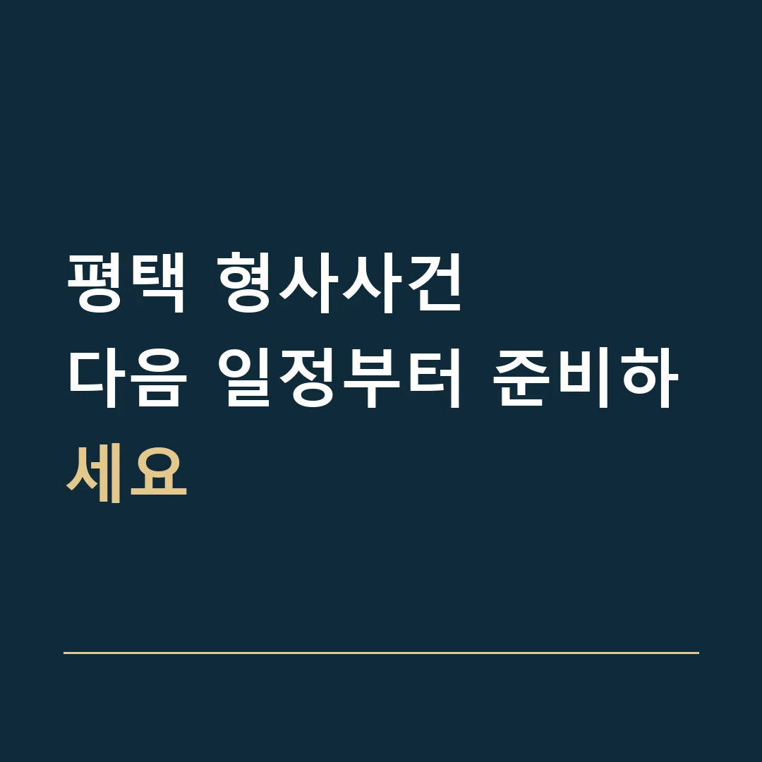평택 형사사건 · 다음 일정부터 준비하세요