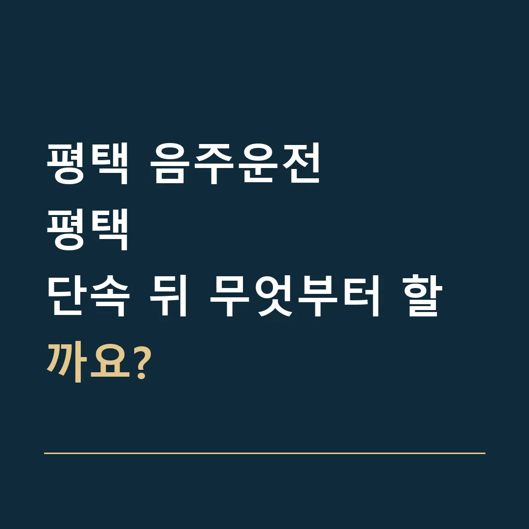 평택 음주운전 · 평택
단속 뒤 무엇부터 할까요?