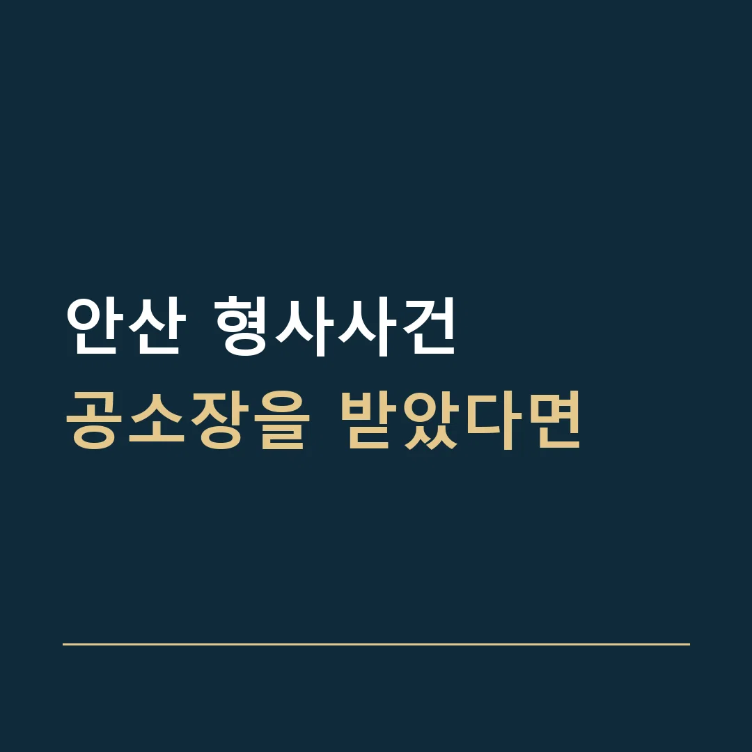 안산 형사사건 · 공소장을 받았다면