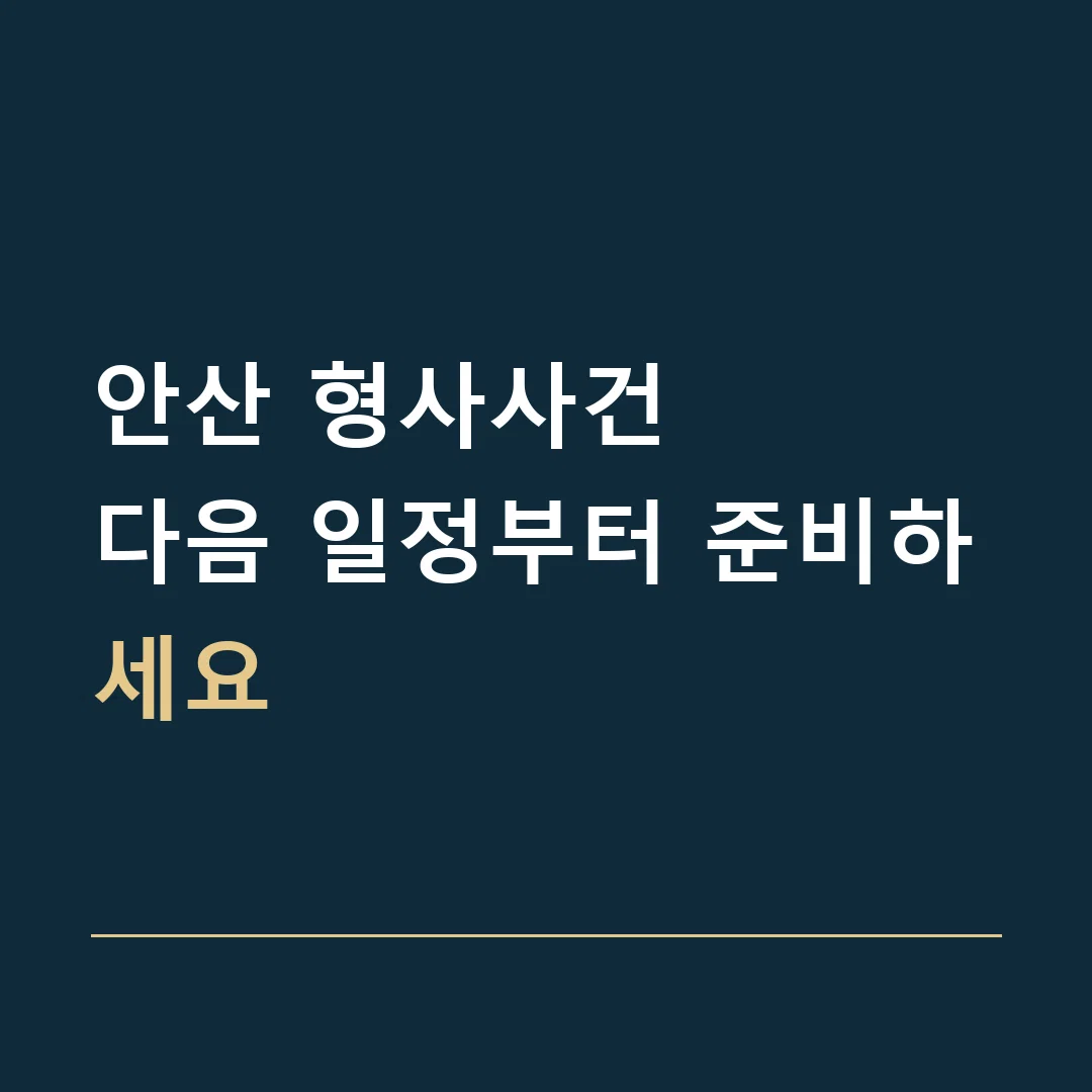 안산 형사사건 · 다음 일정부터 준비하세요