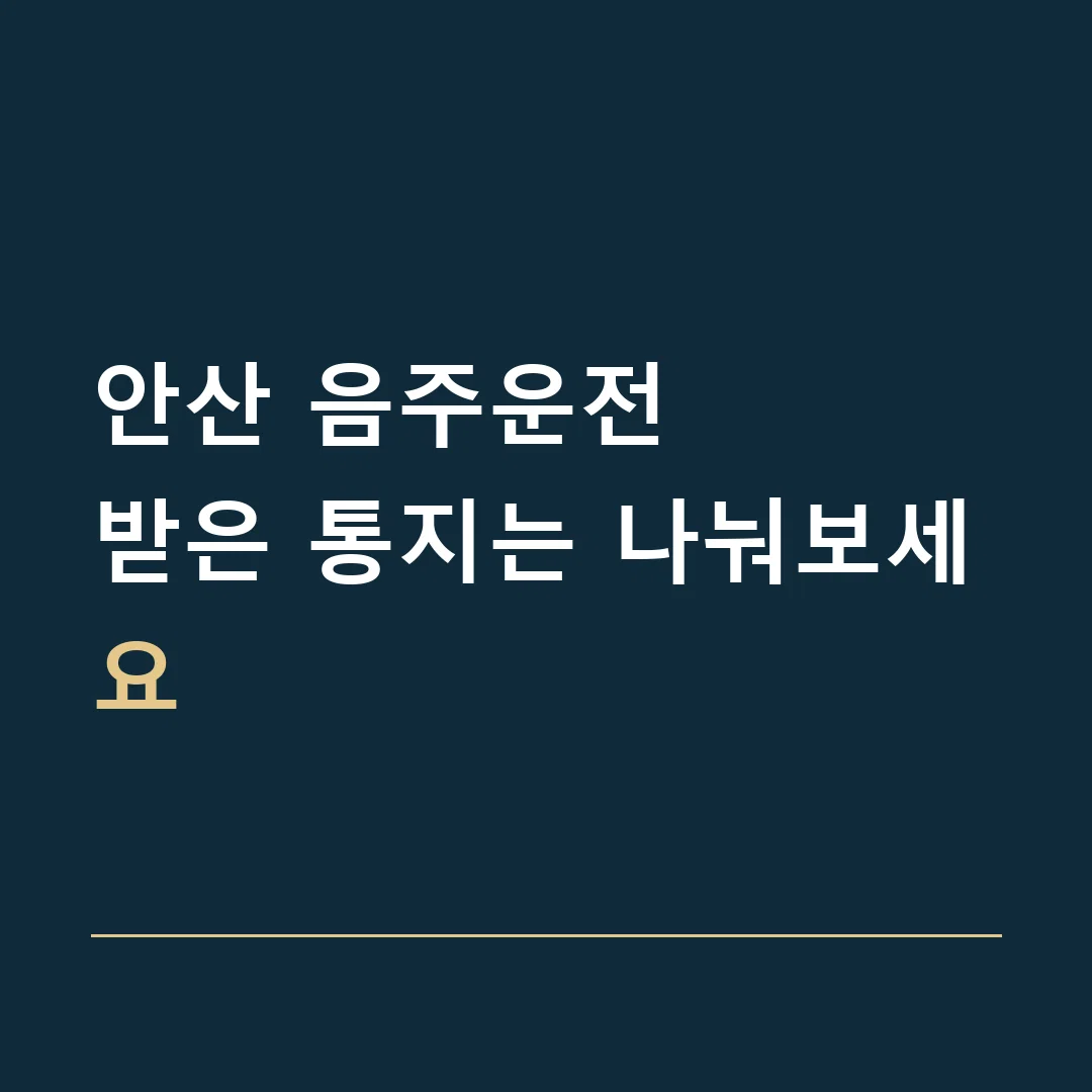 안산 음주운전 · 받은 통지는 나눠보세요