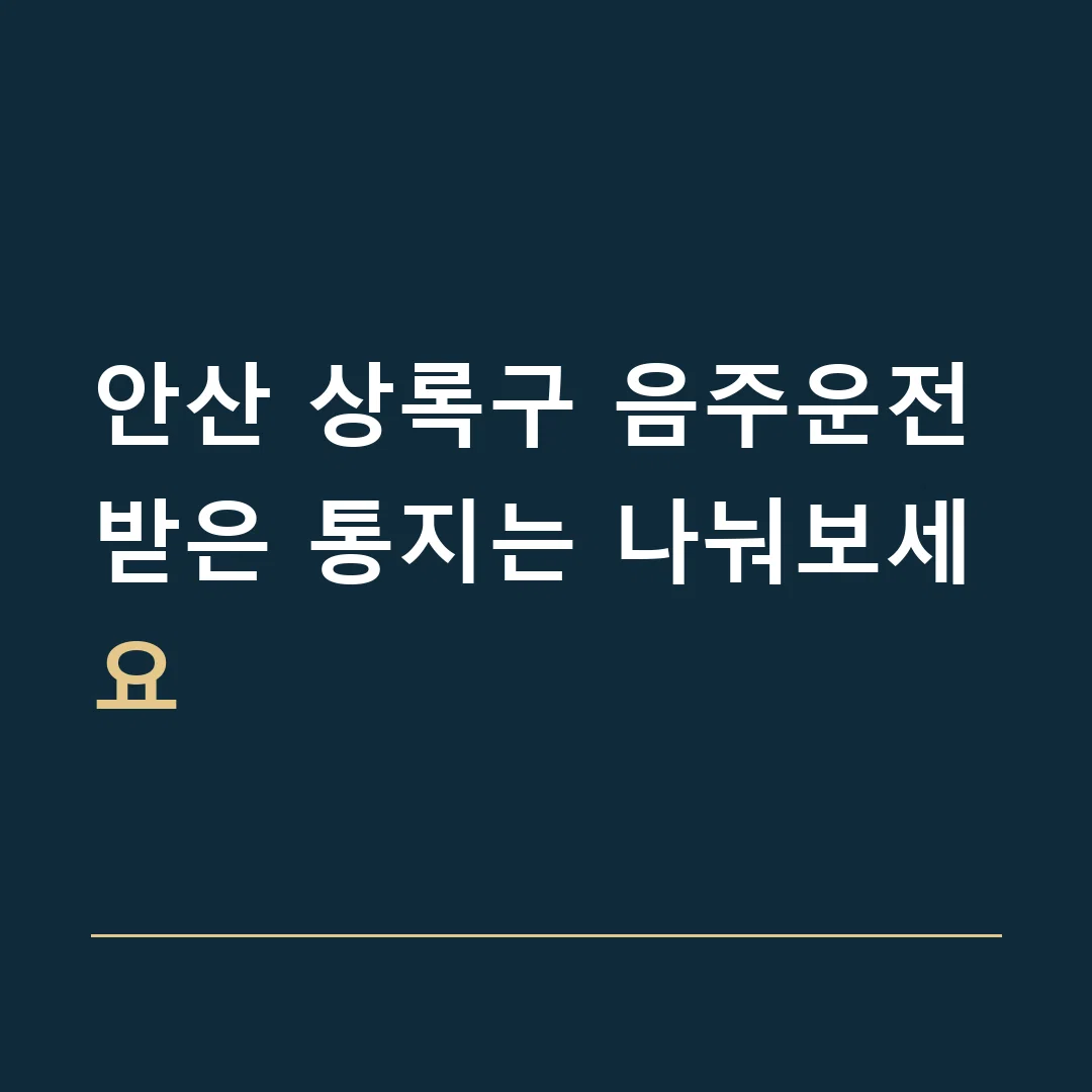 안산 상록구 음주운전 · 받은 통지는 나눠보세요