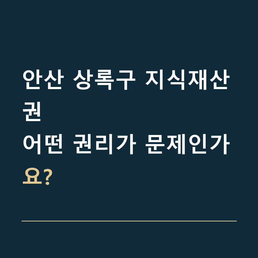 안산 상록구 지식재산권 · 어떤 권리가 문제인가요?