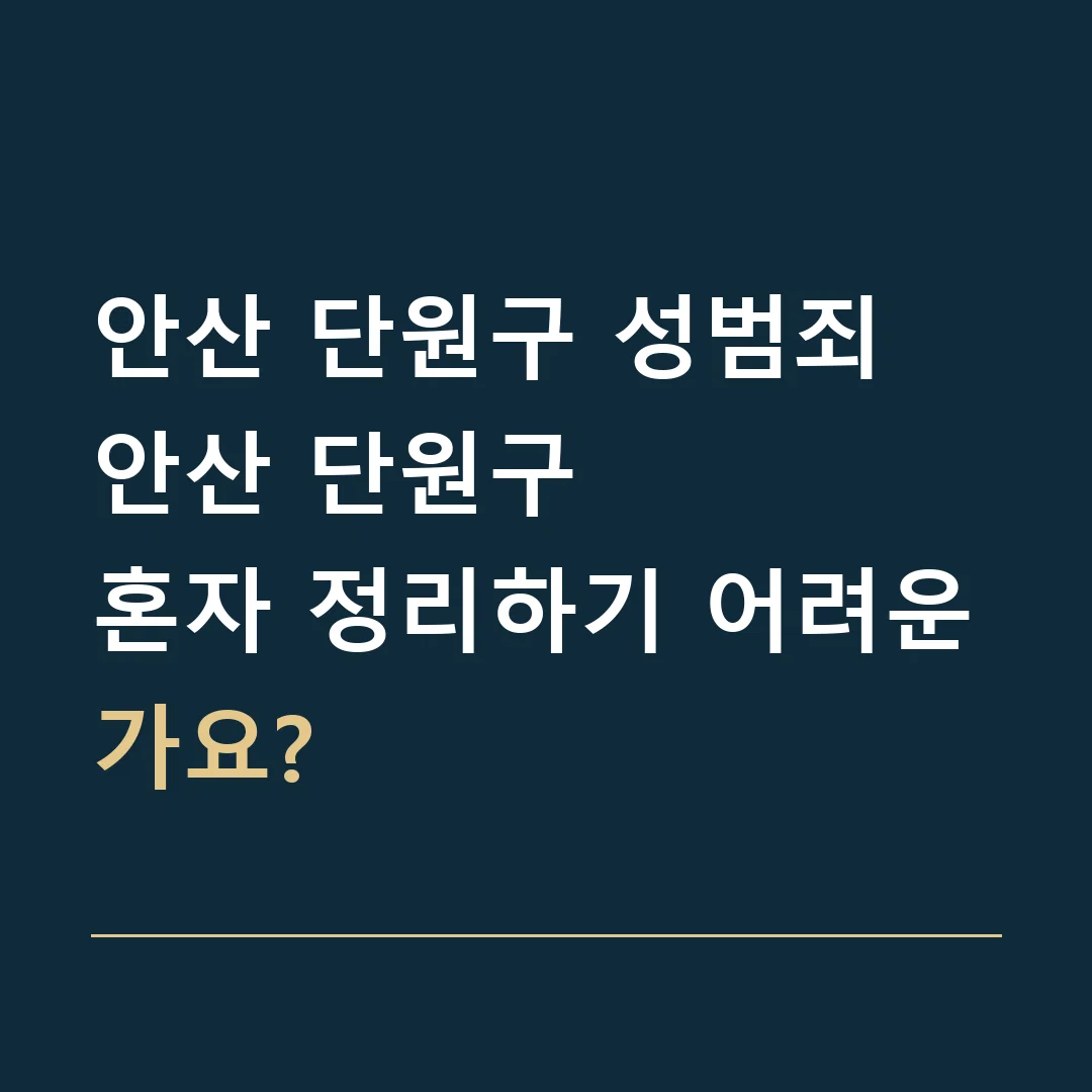 안산 단원구 성범죄 · 안산 단원구
혼자 정리하기 어려운가요?