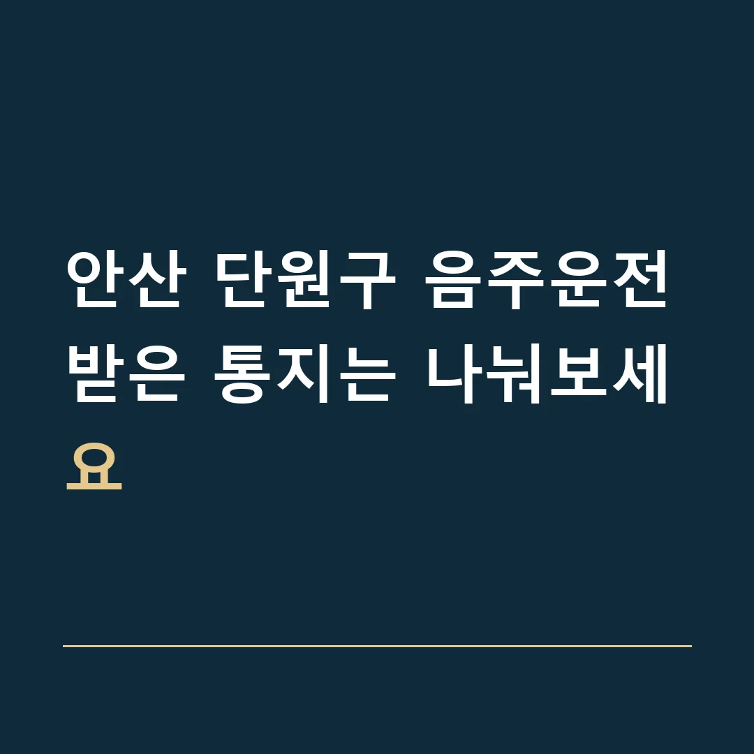 안산 단원구 음주운전 · 받은 통지는 나눠보세요
