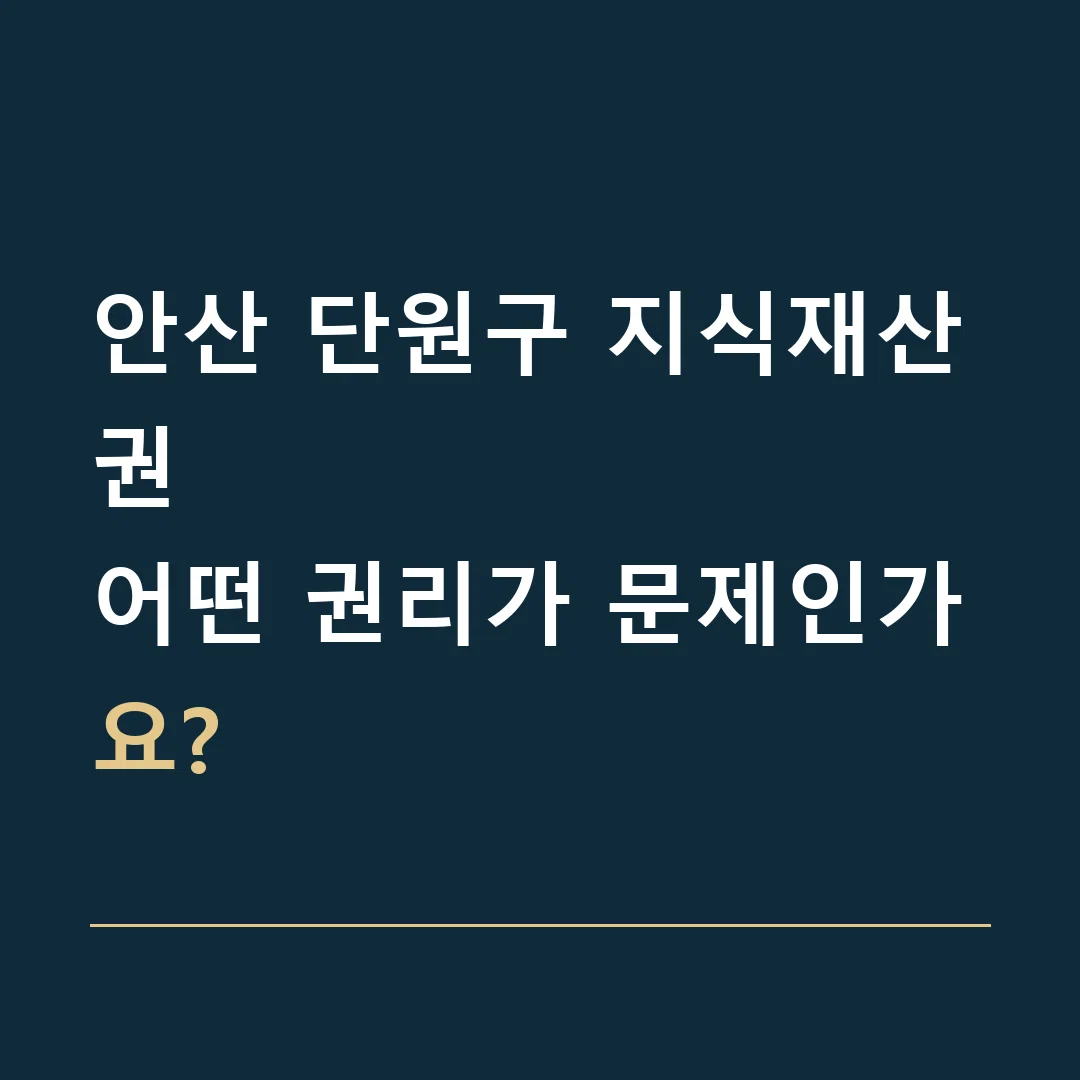 안산 단원구 지식재산권 · 어떤 권리가 문제인가요?