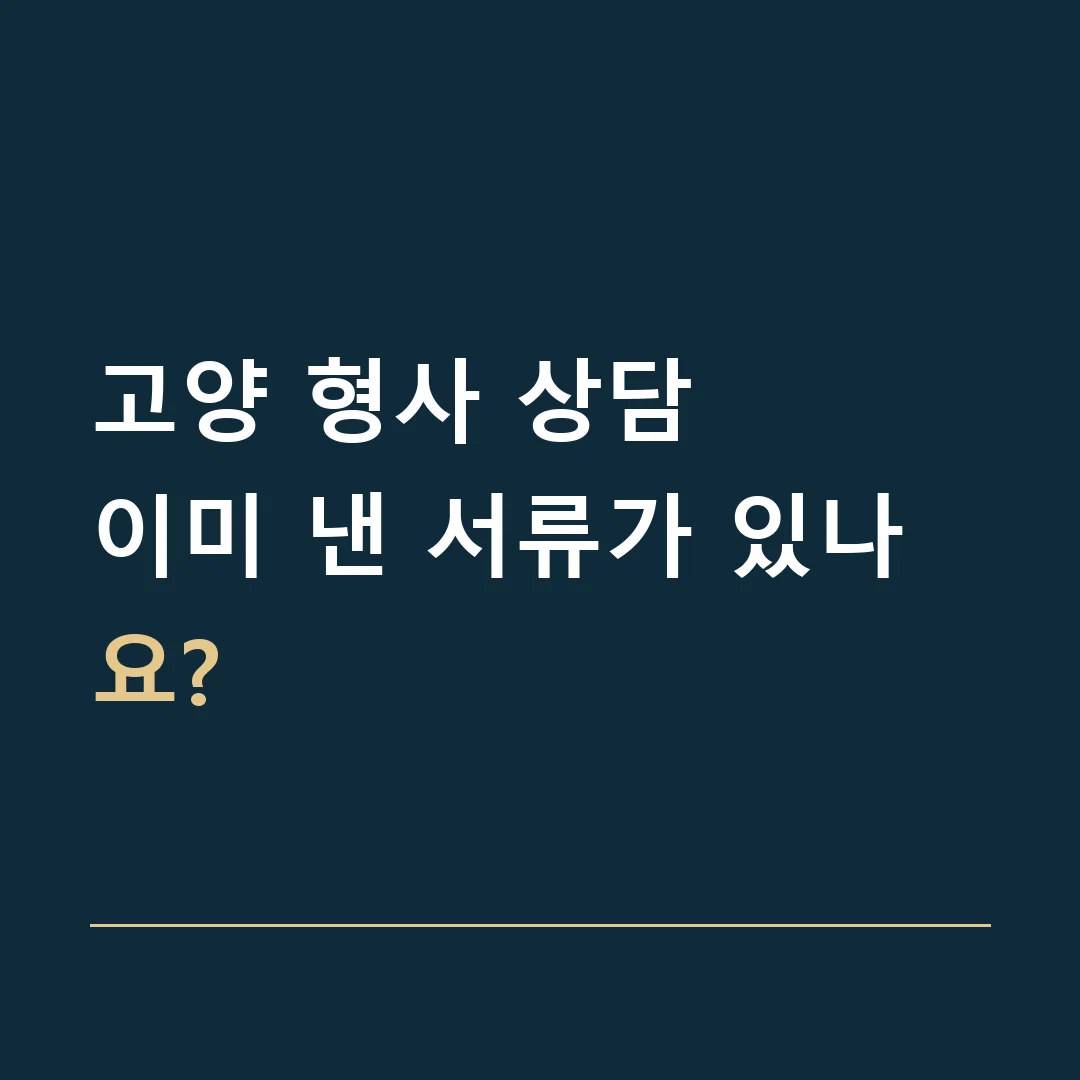 고양 형사 상담 · 이미 낸 서류가 있나요?