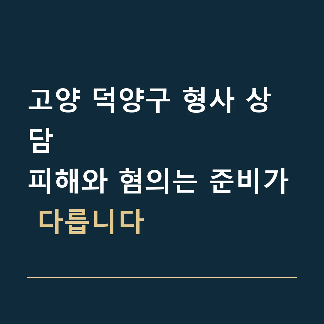 고양 덕양구 형사 상담 · 피해와 혐의는 준비가 다릅니다