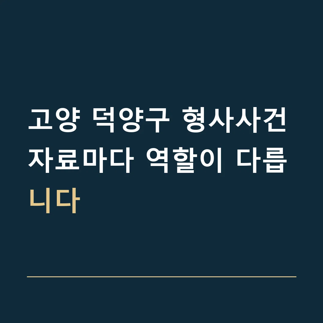 고양 덕양구 형사사건 · 자료마다 역할이 다릅니다