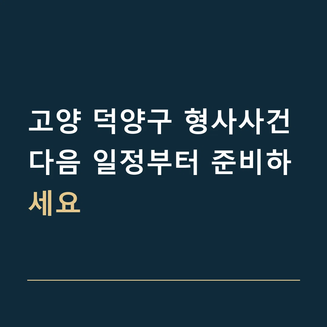 고양 덕양구 형사사건 · 다음 일정부터 준비하세요