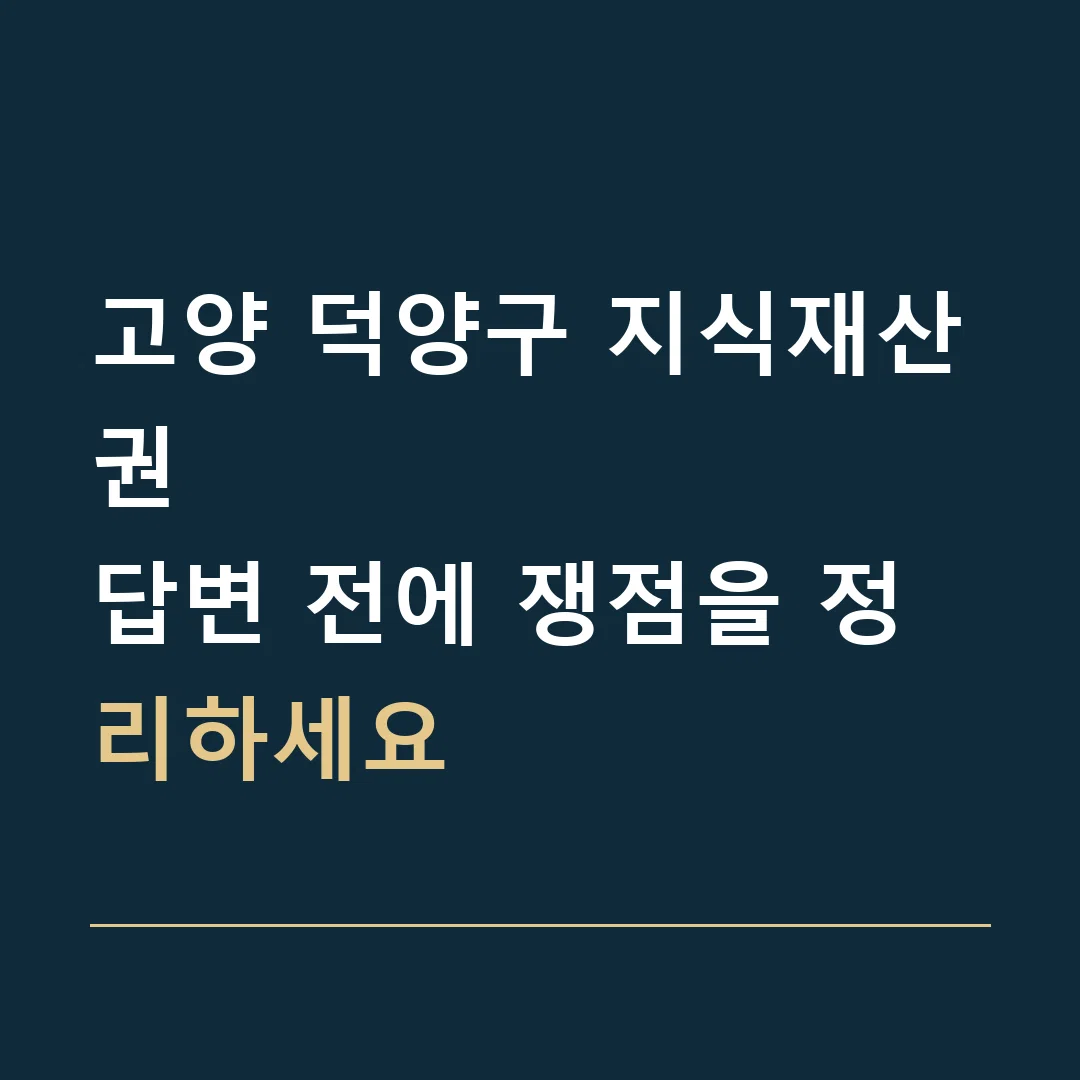 고양 덕양구 지식재산권 · 답변 전에 쟁점을 정리하세요