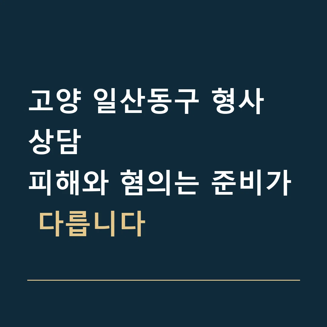 고양 일산동구 형사 상담 · 피해와 혐의는 준비가 다릅니다