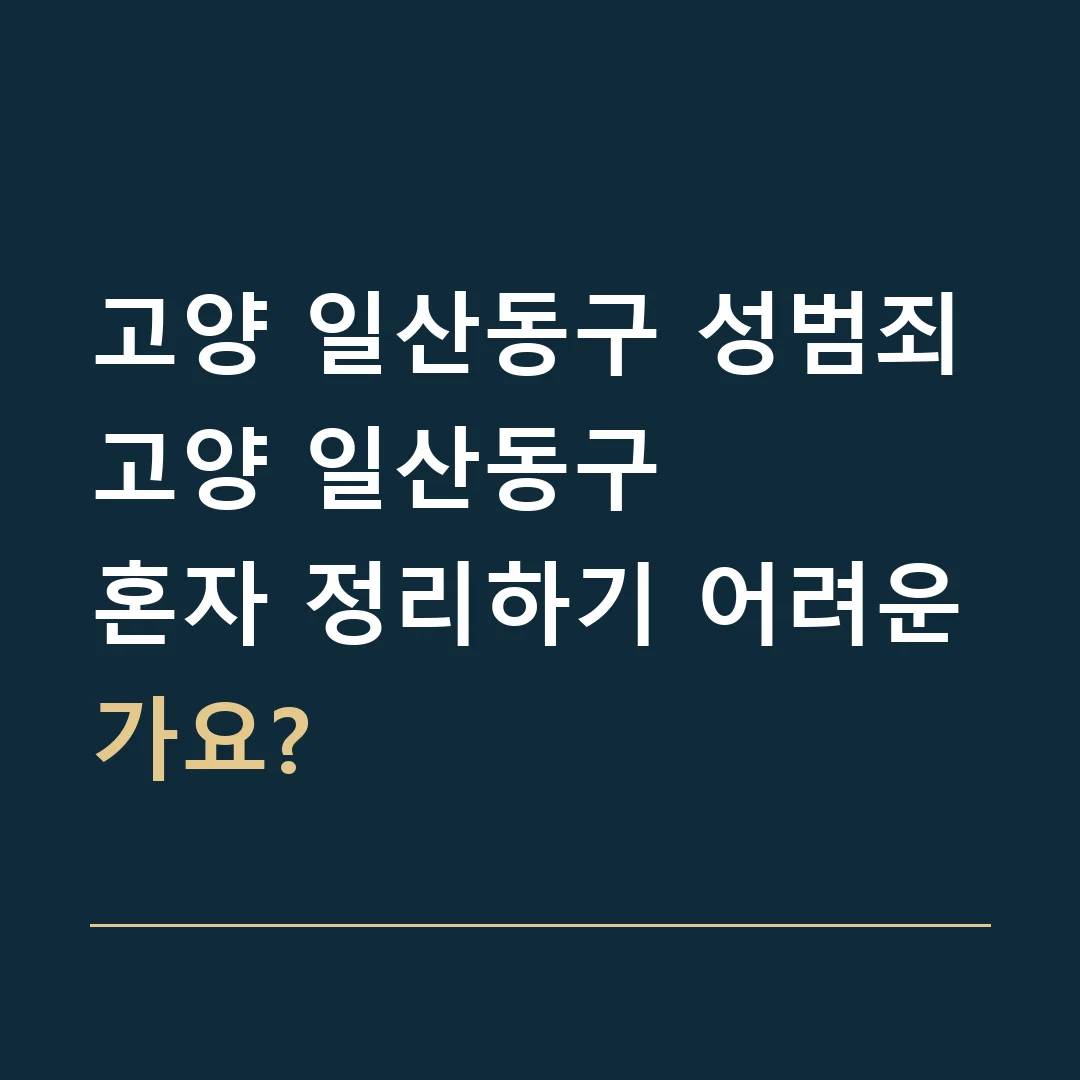 고양 일산동구 성범죄 · 고양 일산동구
혼자 정리하기 어려운가요?